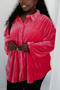Feeling Fuchsia Velvet Button Down Womens Ave Shops 