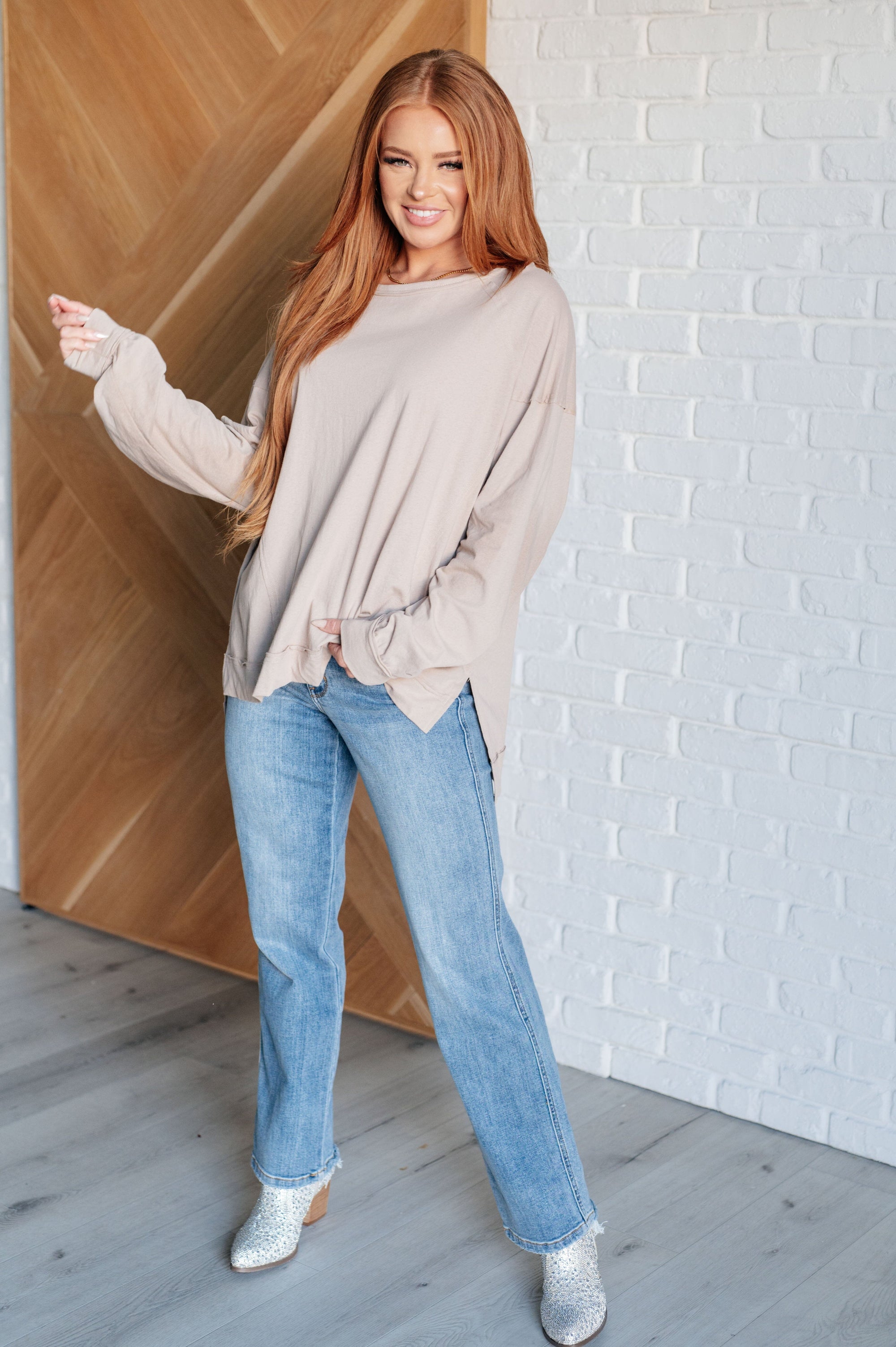 Feels Right Long Sleeve Top Tops Ave Shops 