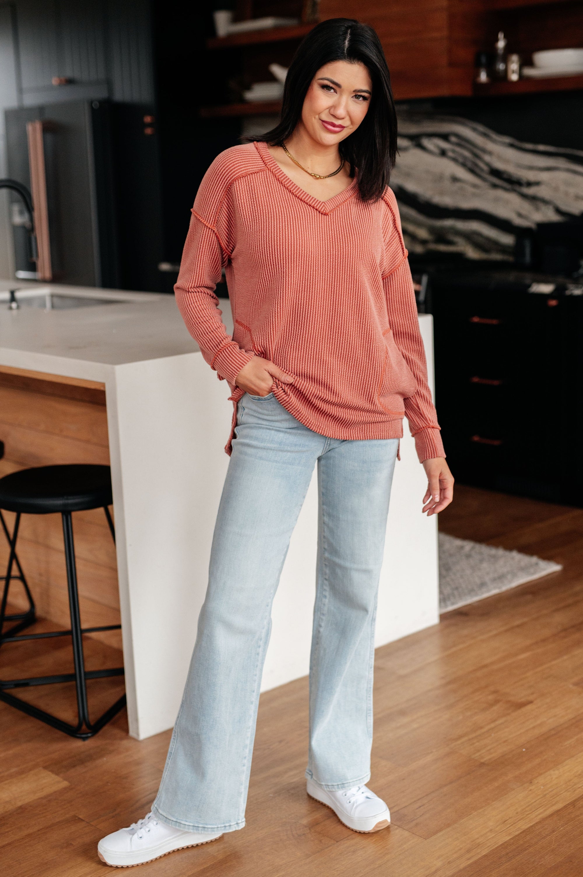 First and Foremost Rib Knit Top Tops Ave Shops 