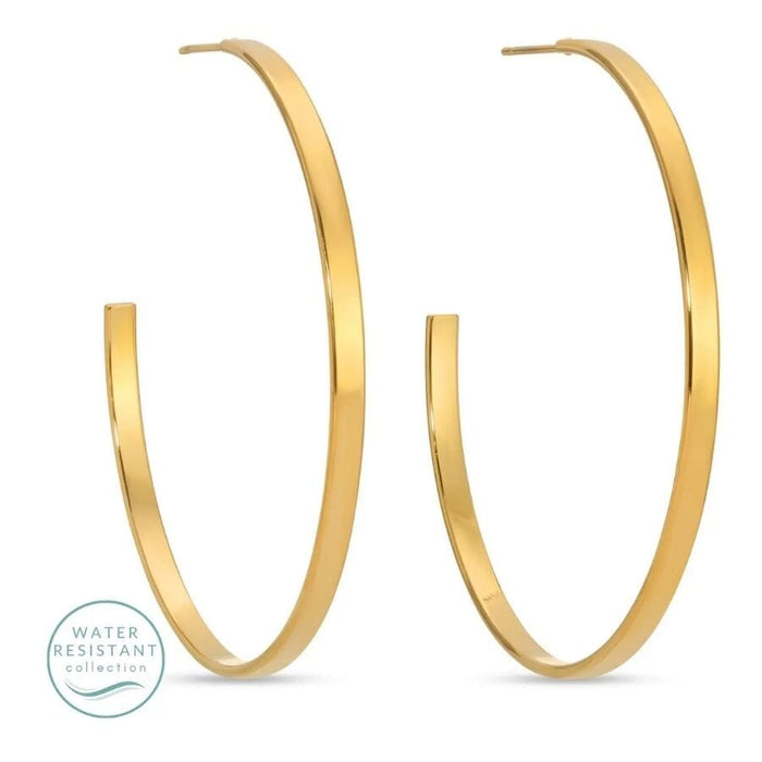 Flat Hoops, Water Resistant Earrings Splendid Iris 