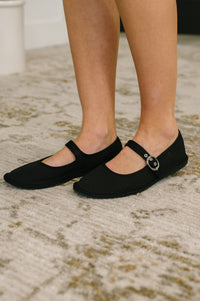 Fleta Buckle Flats in Black Womens Ave Shops 