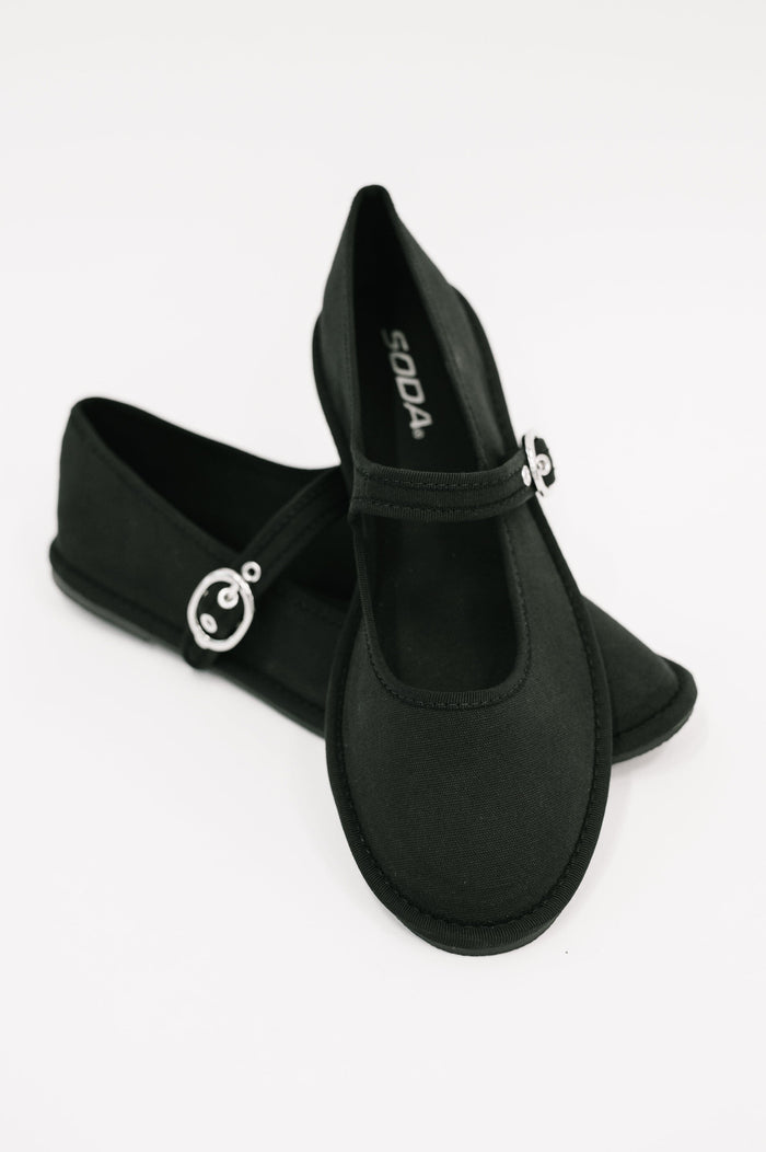 Fleta Buckle Flats in Black Womens Ave Shops 