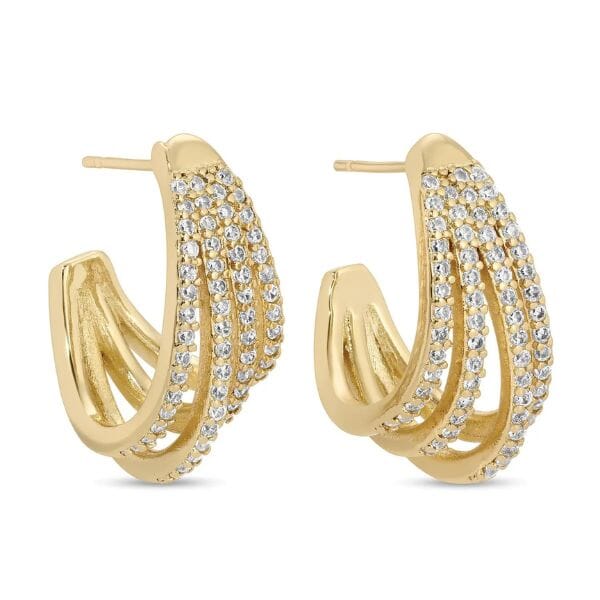 Flirting with Fancy Pave Hoops Earrings Splendid Iris 