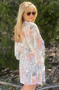 Floral Printed String Waist Kimono Kimonos Kori America 