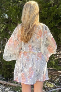 Floral Printed String Waist Kimono Kimonos Kori America 