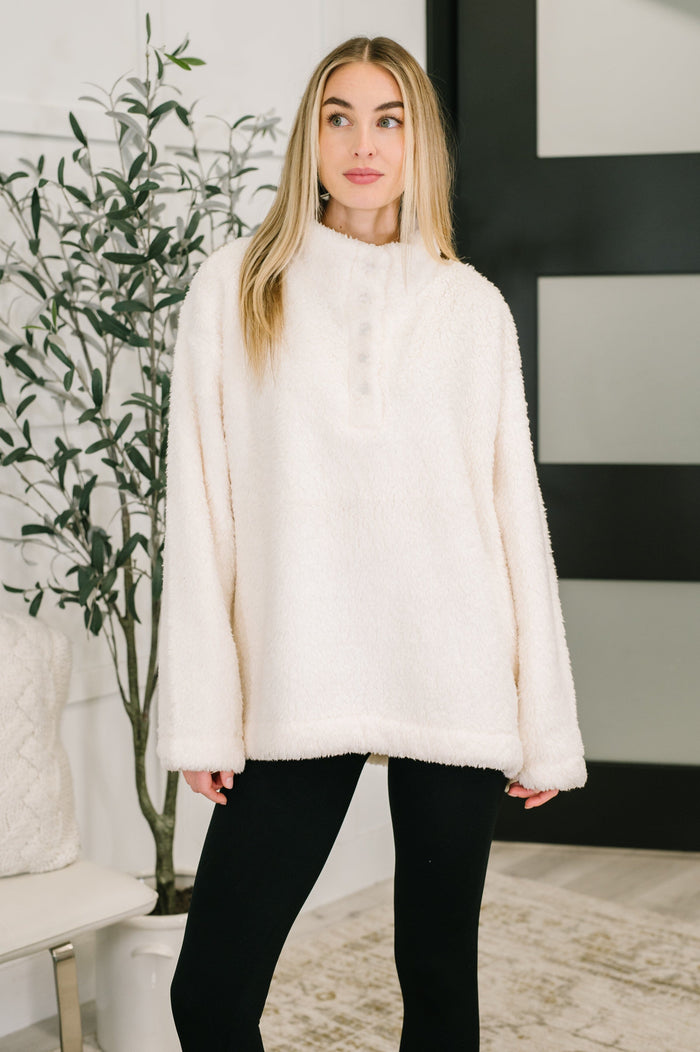Fluffy Flurry Snap Button Pullover Womens Ave Shops 