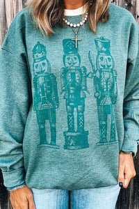 Forest Monochrome Nutcracker Sweatshirt Shirts & Tops Prickly Pear 