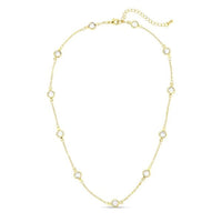 Framed Crystal Accented Collar Necklace Necklace Splendid Iris 