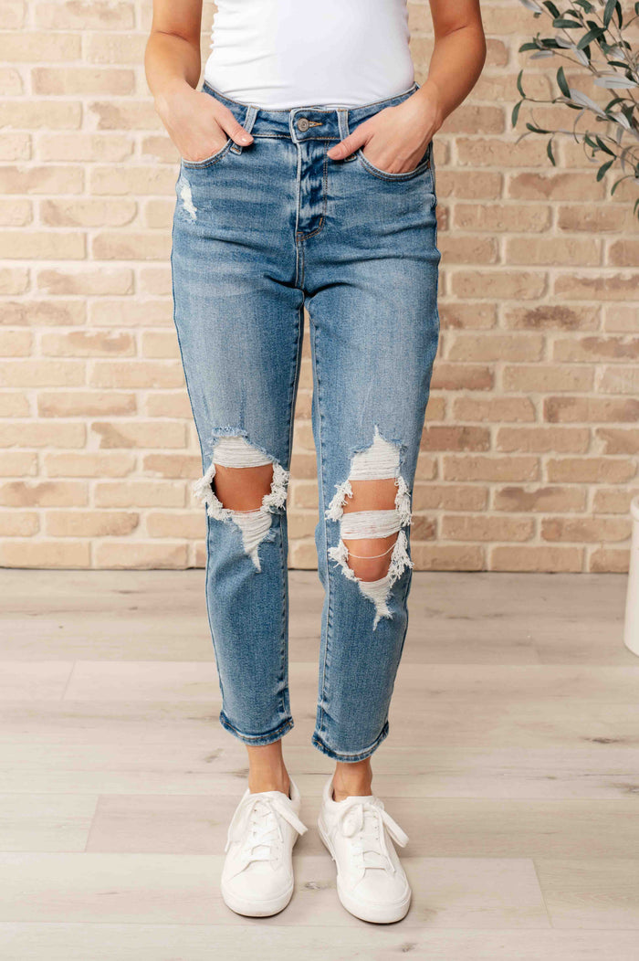 Frankie High Waist Distressed Boyfriend Jeans Womens Ave Shops 