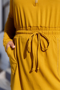 Getting Out Long Sleeve Hoodie Romper Gold Spice Athleisure Ave Shops 