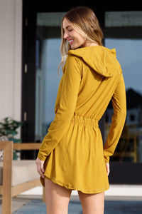 Getting Out Long Sleeve Hoodie Romper Gold Spice Athleisure Ave Shops 