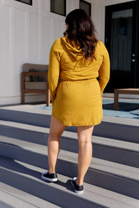 Getting Out Long Sleeve Hoodie Romper Gold Spice Athleisure Ave Shops 