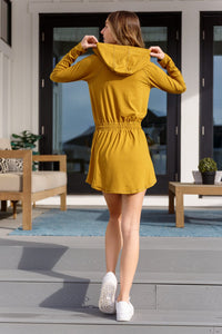 Getting Out Long Sleeve Hoodie Romper Gold Spice Athleisure Ave Shops 