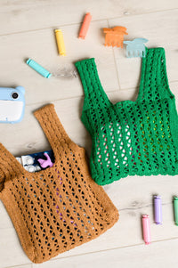 Girls Day Open Weave Bag in Green Womens Ave Shops 