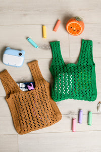 Girls Day Open Weave Bag in Tan Womens Ave Shops 