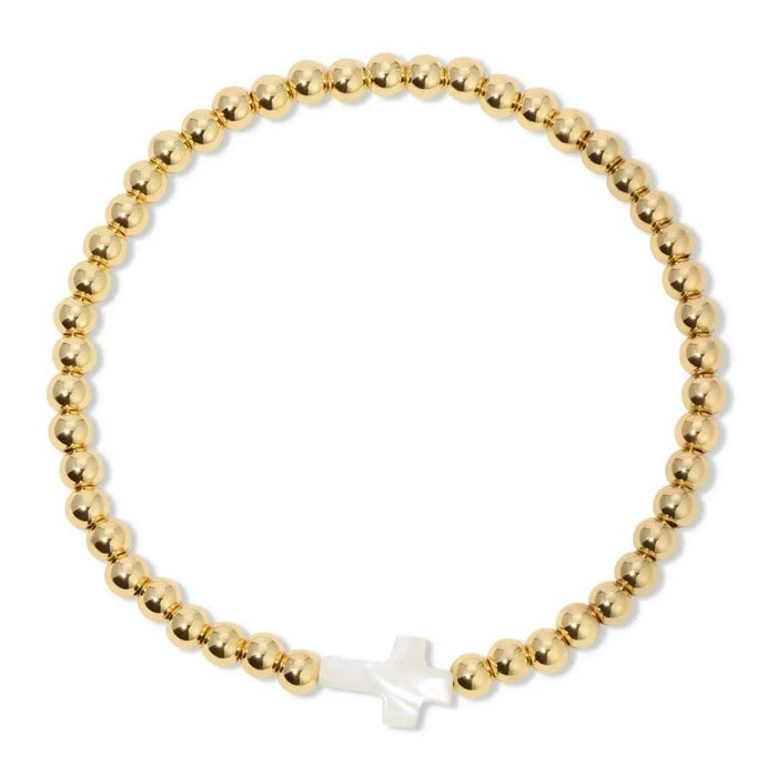 Gold 4mm Bracelet with Shell Cross Bracelets Splendid Iris 