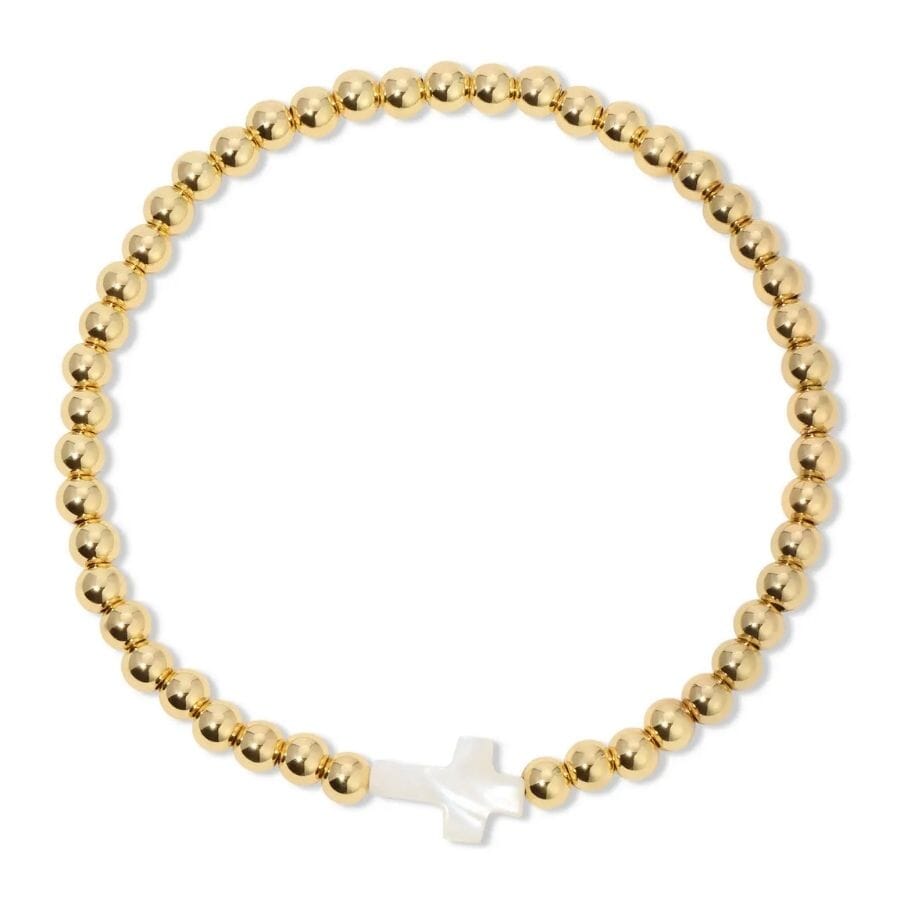 Gold 4mm Bracelet with Shell Cross Bracelets Splendid Iris 