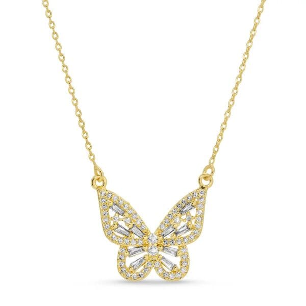 Gold Butterfly Pendant Necklace Necklace Splendid Iris 