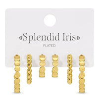 Gold Combo 3, Assorted Dot Hoops Earrings Splendid Iris 