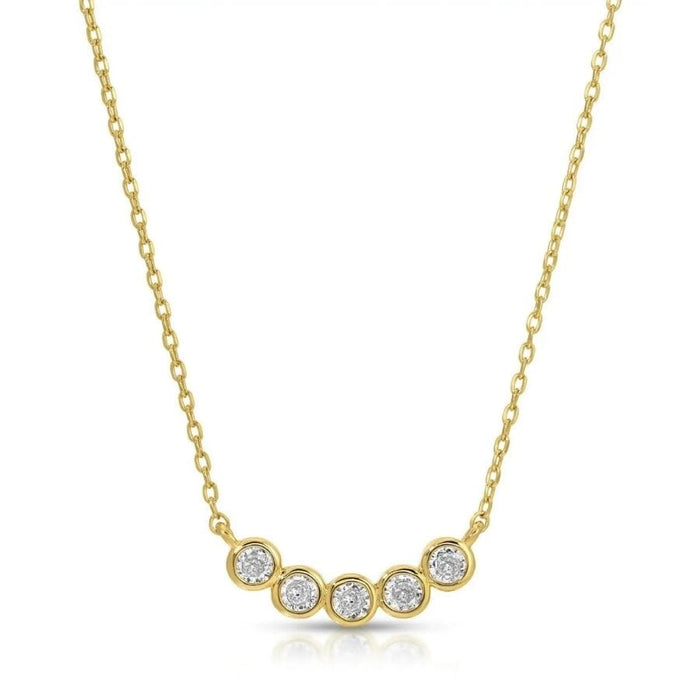 Gold Faux Multi Diamond Necklace Necklace Splendid Iris 