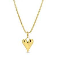 Gold Long or Doubled Up Elongated Bubble Heart Necklace Necklace Splendid Iris 