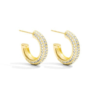 Gold Sophisticated Vibes, Pave Hoop Earrings Splendid Iris 