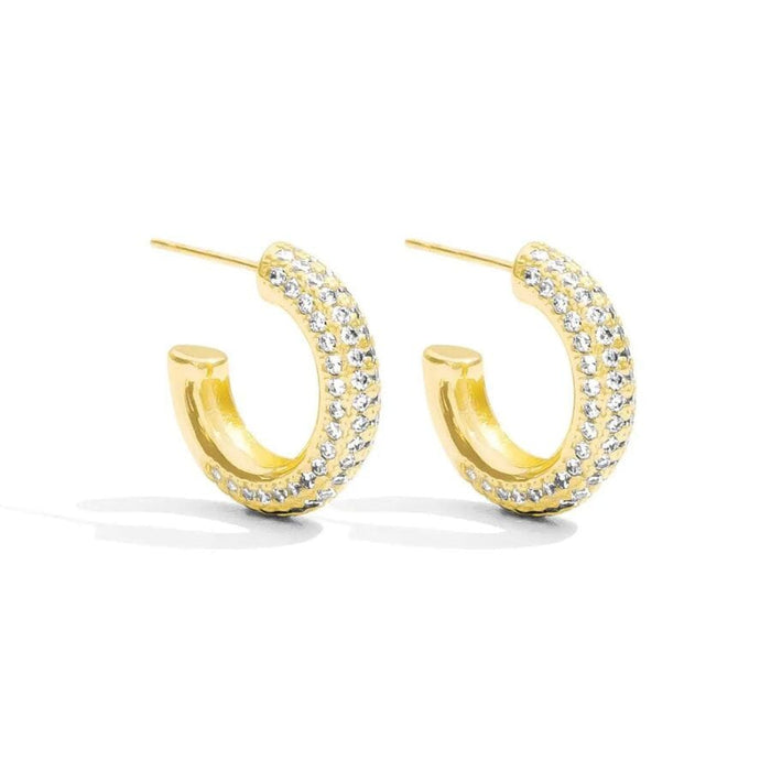 Gold Sophisticated Vibes, Pave Hoop Earrings Splendid Iris 