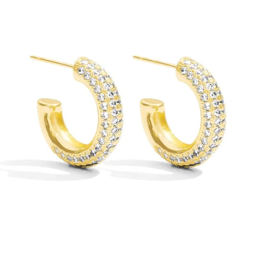 Gold Sophisticated Vibes, Pave Hoop Earrings Splendid Iris 