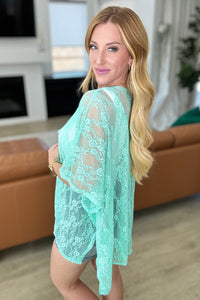 Good Days Ahead Lace Kimono In Mint Layers Ave Shops 