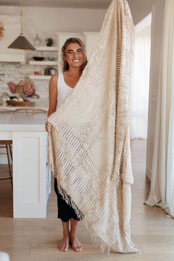 Graham Blanket Single Cuddle Size in Beige Womens Ave Shops 