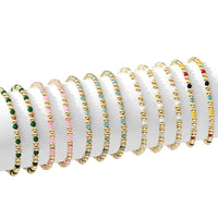 Green Bead & Crystal Stretch Bracelets Bracelets Splendid Iris 