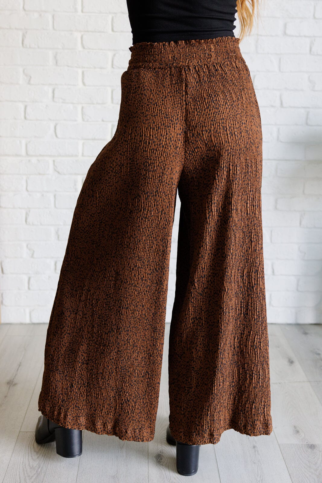 Harmony High Rise Wide Leg Pants in Brown Bottoms Ave Shops 