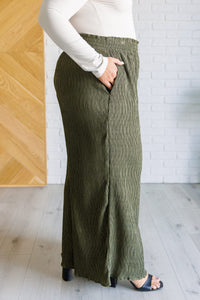 Harmony High Rise Wide Pants in Olive Bottoms Ave Shops 