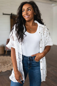 Head in the Clouds Lace Button Down Tops Ave Shops 