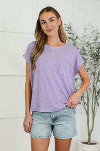 Heathered Harmony Basic Tee in Lavender Womens Ave Shops 
