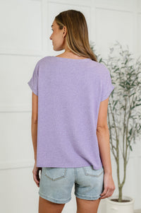 Heathered Harmony Basic Tee in Lavender Womens Ave Shops 