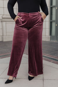 High Society Velvet Wide Leg Trousers Womens Ave Shops 
