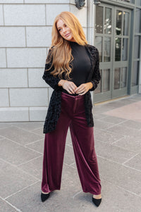 High Society Velvet Wide Leg Trousers Womens Ave Shops 