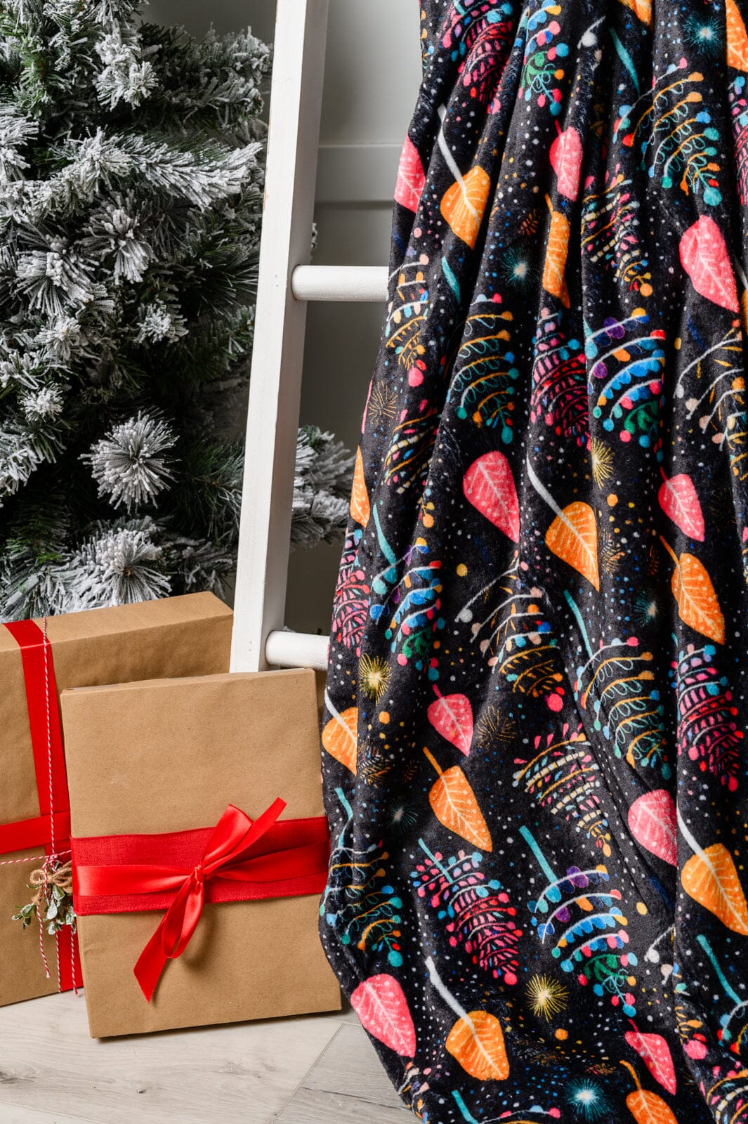 Holiday Fleece Blanket in Neon Trees Womens Ave Shops 
