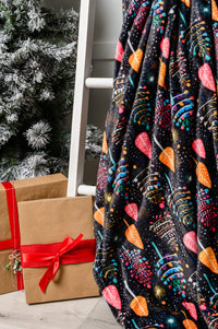 Holiday Fleece Blanket in Neon Trees Womens Ave Shops 