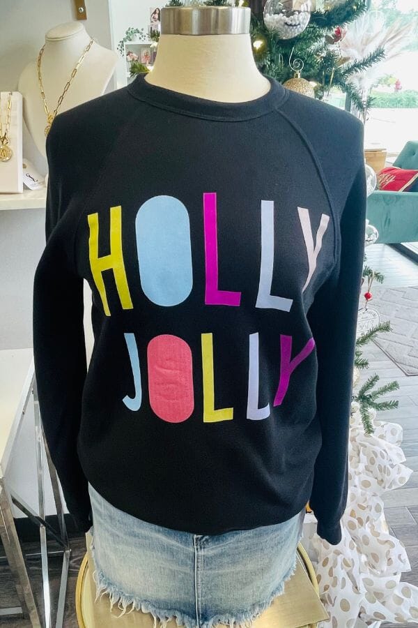 Holly Jolly Sweatshirt Shirts & Tops Mama glitter 