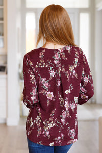 Hometown Classic Top in Wine Floral Womens Ave Shops 