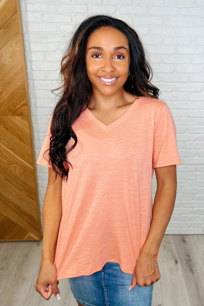 I Don't Have to Choose V-Neck Tee in Apricot Ice Womens Ave Shops 