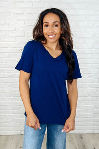 I Don't Have to Choose V-Neck Tee in Navy Womens Ave Shops 