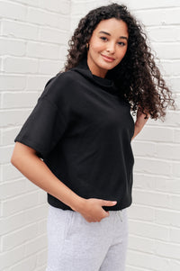 I Just Felt Like It Mock Neck Top in Black Tops Ave Shops 