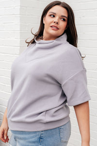 I Just Felt Like It Mock Neck Top in Mystic Grey Tops Ave Shops 