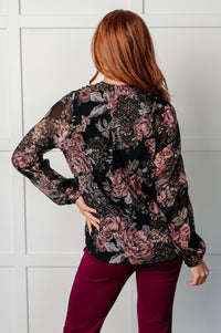 I Wish We Had it All Surplice Floral Blouse Blouses Ave Shops 