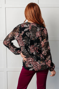 I Wish We Had it All Surplice Floral Blouse Blouses Ave Shops 