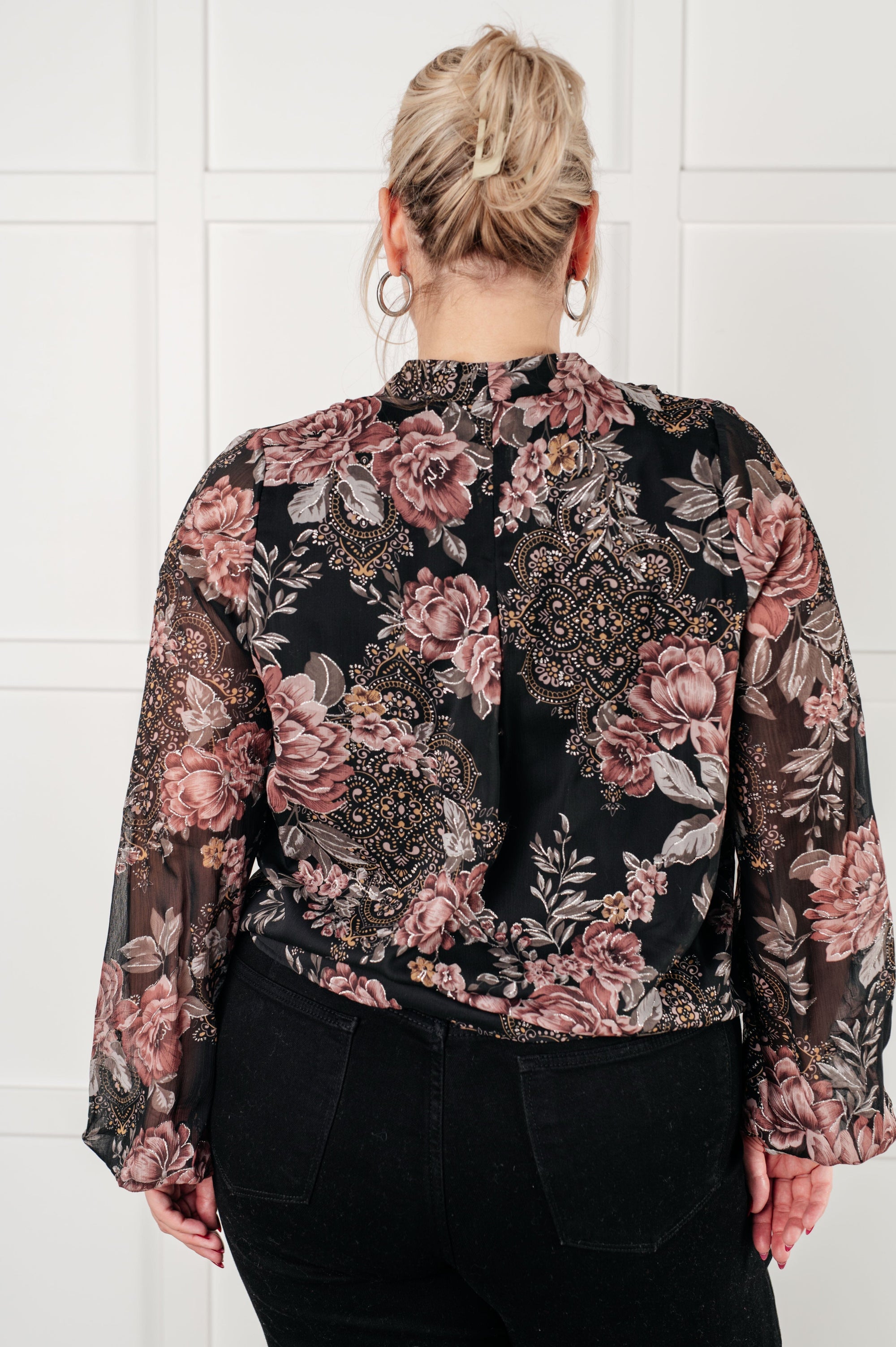 I Wish We Had it All Surplice Floral Blouse Blouses Ave Shops 