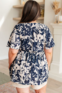 In Contrast Floral V-Neck Top Tops Ave Shops 